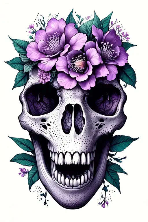 Dinosaur Skull Jasmine Flowers Coming Out