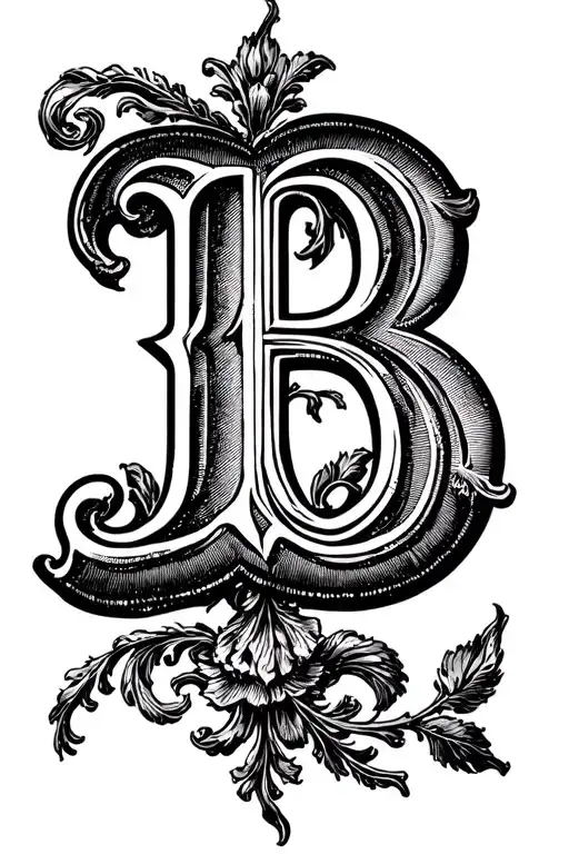 Engraver Scroll Work With Monogramed B