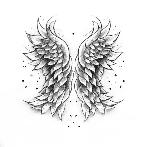 Angel Wings With Flowers