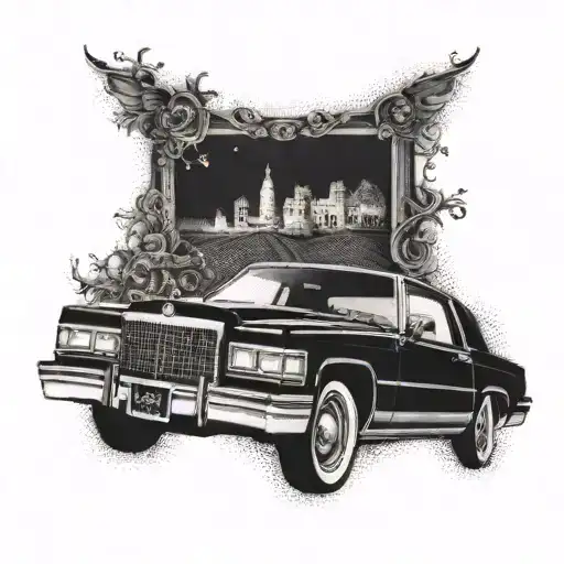 A 1982 Coupe Deville On A Black Road