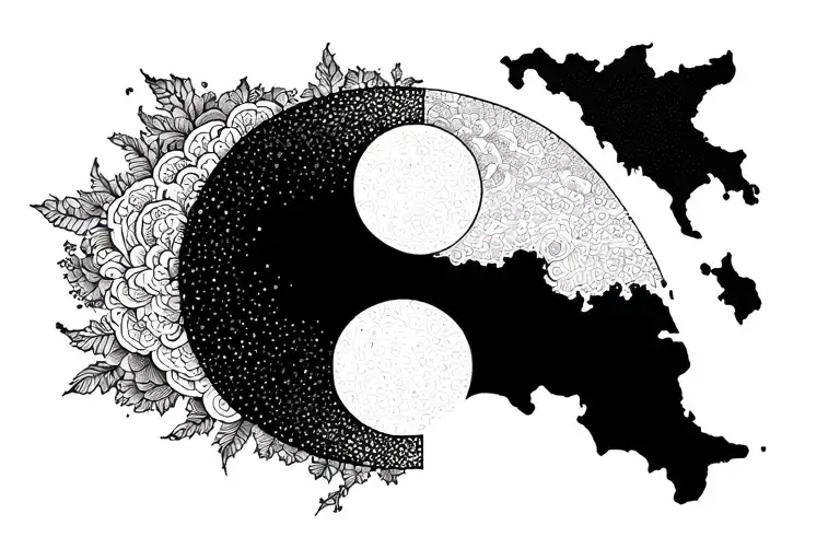 Malaysia Map And Yin Symbol