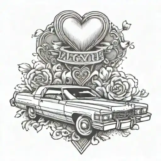 A 1982 Coupe Deville Surrounded By Hearts