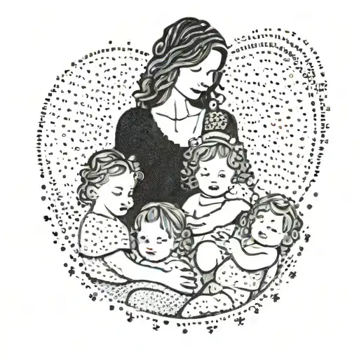 4 Children And Mother