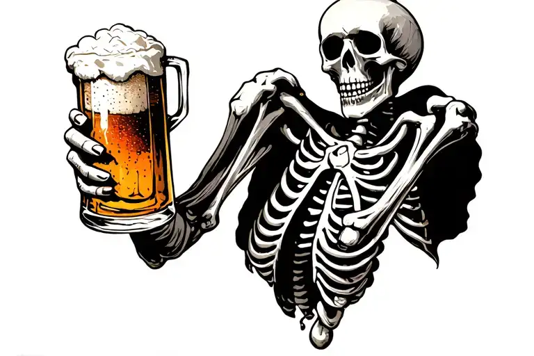 Skelleton Holding A Beer