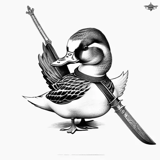 Duck With Sword On Back