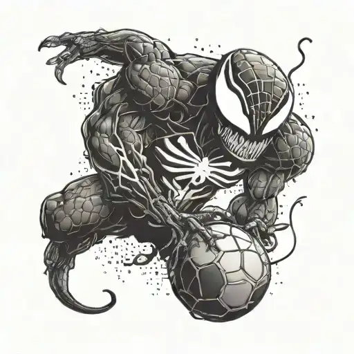 A Disney-inspired Tattoo Of Venom Playing Football