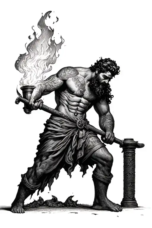 Hephaestus Working At Forge