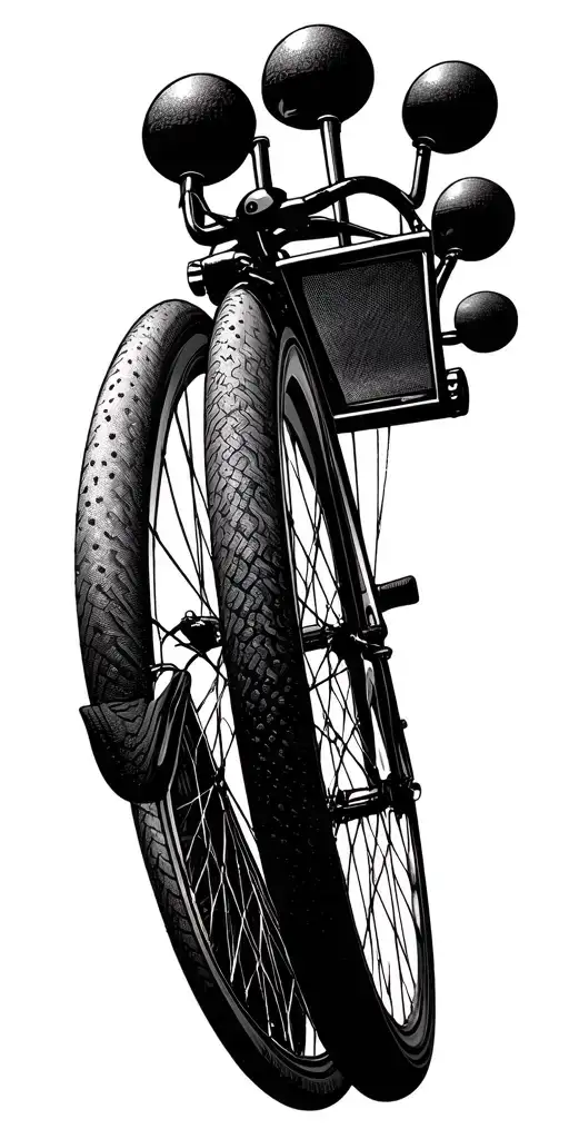 Bicycle Wheel With Tv Antennas Spokes