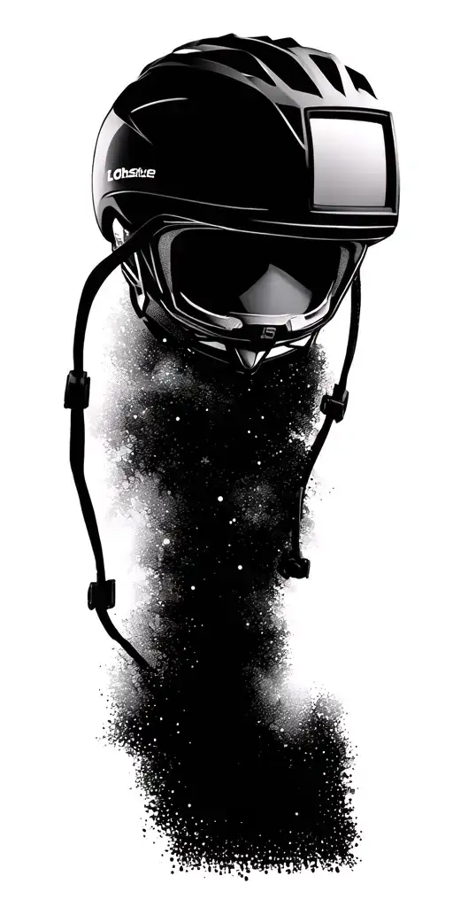 Cycling Helmet With Tv Static Design