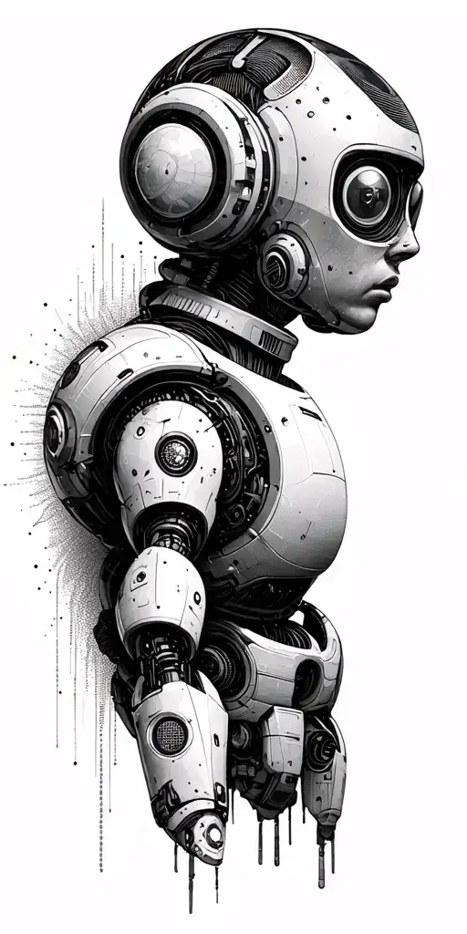 Incorporate Sound Waves And Robotic Elements In A Tattoo Inspired By A Favorite Tv Show