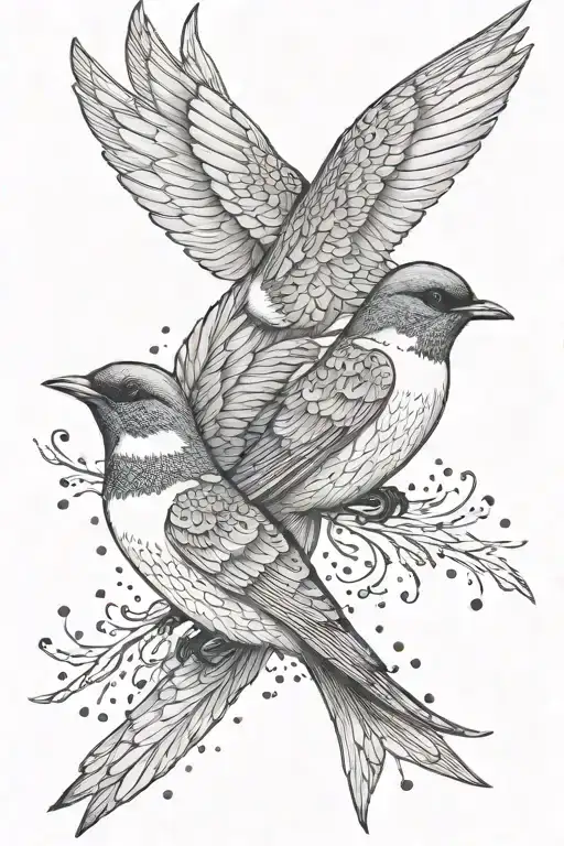 Swallow Birds Together