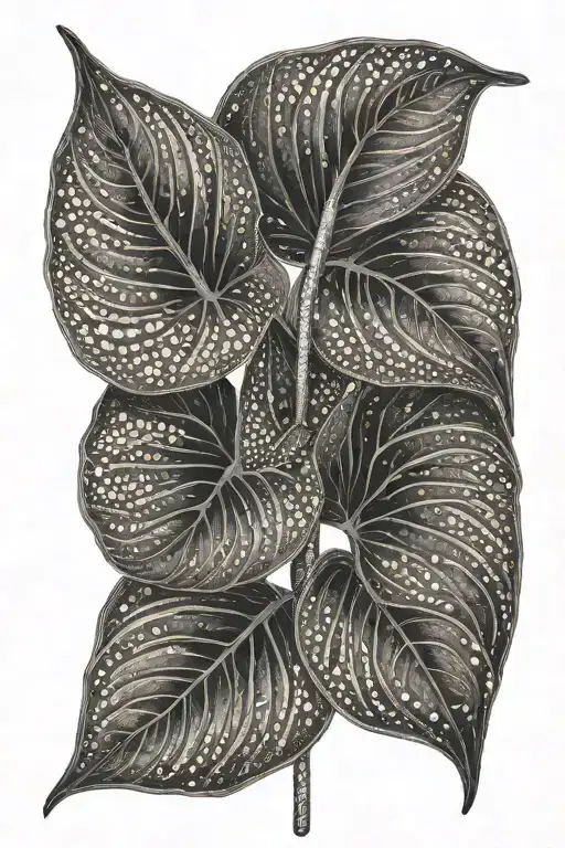 Anthurium Clarinervium Dotwork Ornament