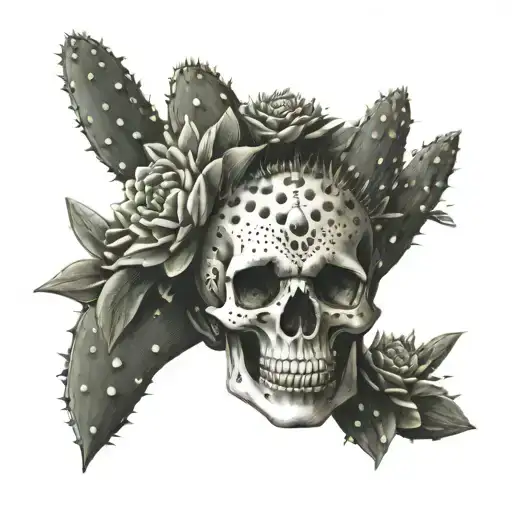 Cactus Growing Out Of Skull
