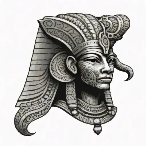 Ancient Egyptian God In The Style Or Australian Aboriginal Art