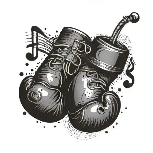Incorporate A Boxing Glove And A Music Note Into A Striking Design