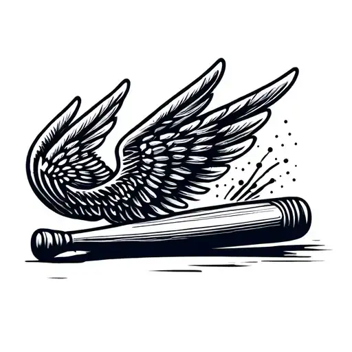 A Stylized Cricket Bat With Wings Symbolizing Coaching Guidance