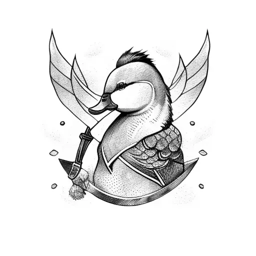 Duck With Sword On The Back