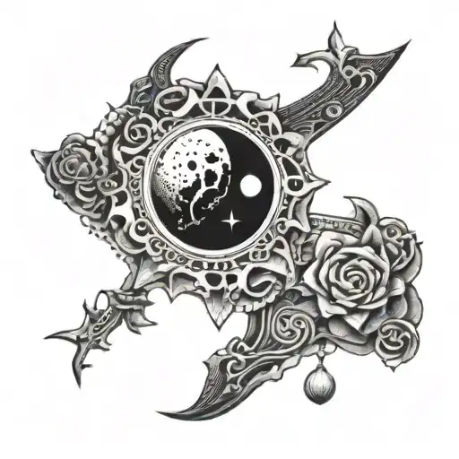 A Moon Made Of Rock And Roll Symbols