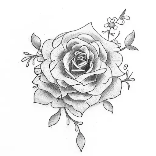 Tattoo For Mom With A Heart And Cute Flowers