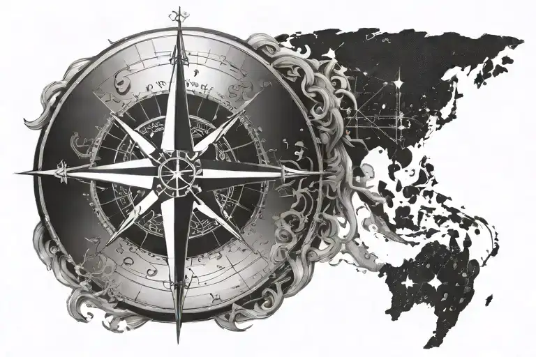 A Compass Rose With Music Genres As Cardinal Directions