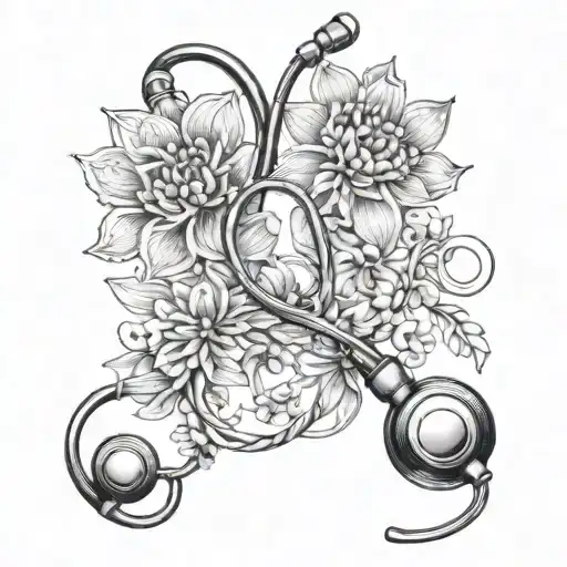 A Stethoscope Intertwined With Delicate Fairy Flowers
