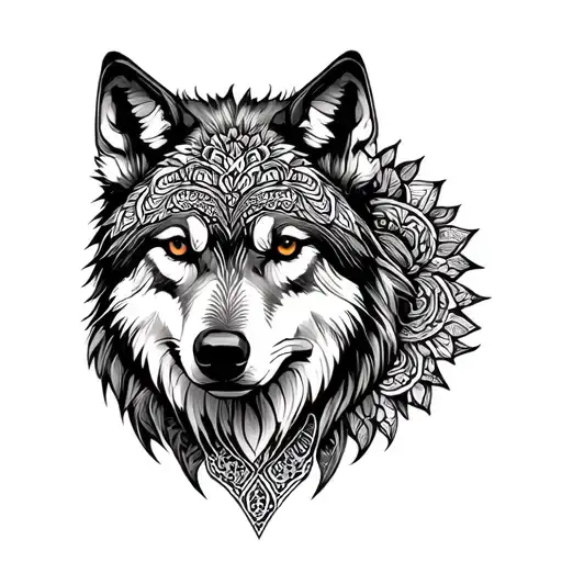 Wolf Mandala Design