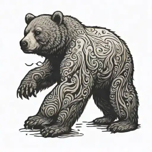 Buff Papa Bear Chilling At The Beach Sunset