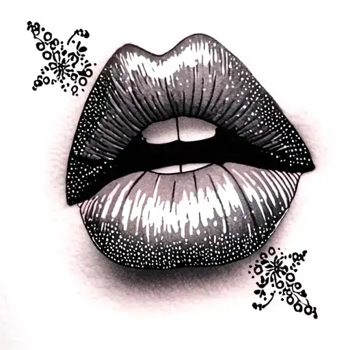 A Mirror Sleeve Tattoo Incorporating Feminine Makeup Elements Like Lipstick And Eyeshadow