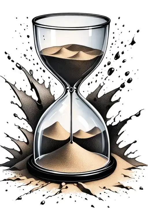 Shattering Hour Glass With Sand