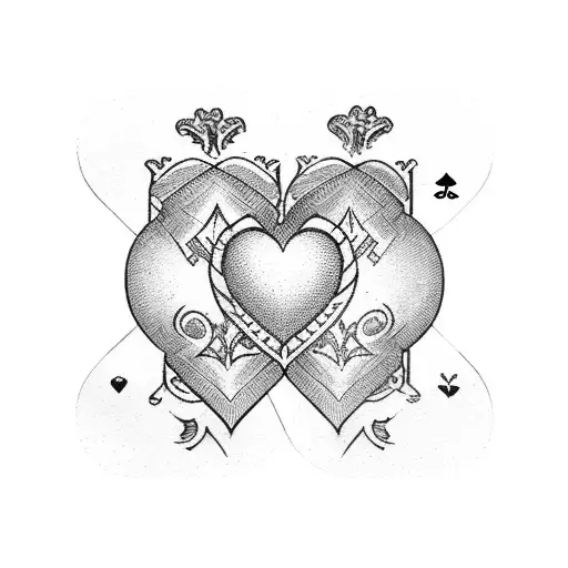 3 Hearts Playing Card