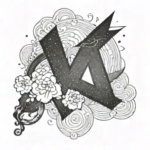 Korean Letters Tattoo Design Wi Outline