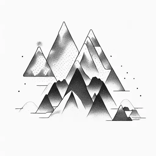 Chemical Elements Forming The Shape Of A Mountain Peak