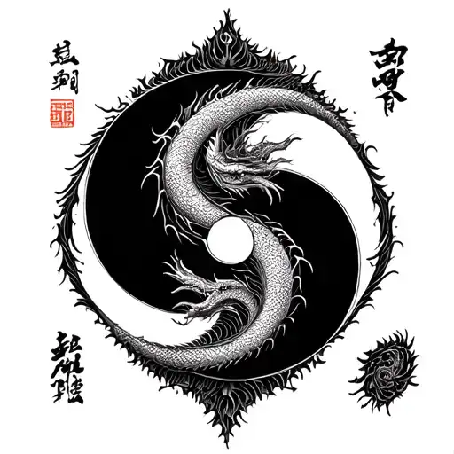 Dragon Yin Yang Symbol