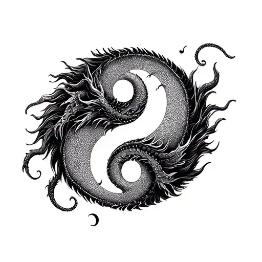 Dragon Yin Yang Symbol