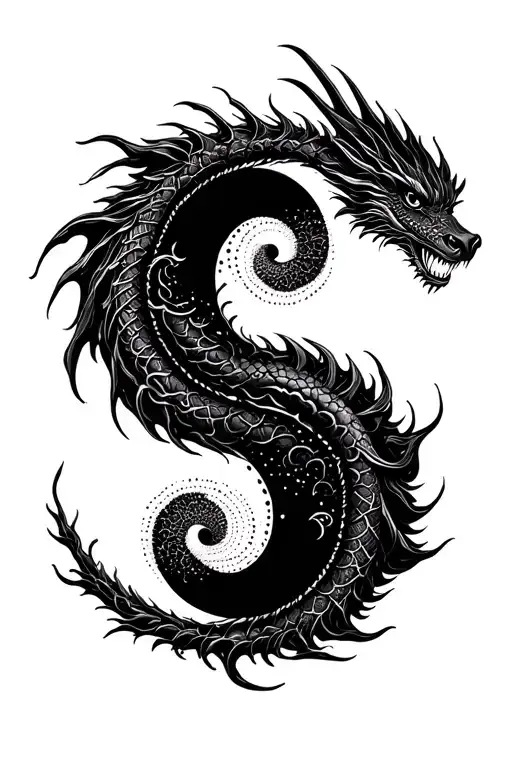 Dragon Yin Yang Symbol
