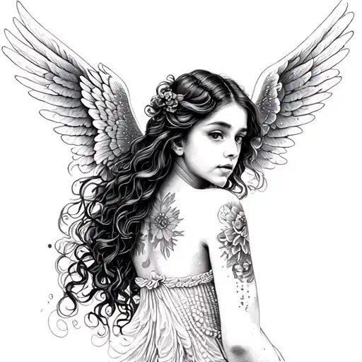 Pretty Girl With Angels