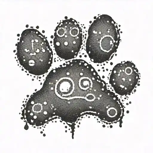 A Minimalist Design Of A K9 Anime Character's Paw Print