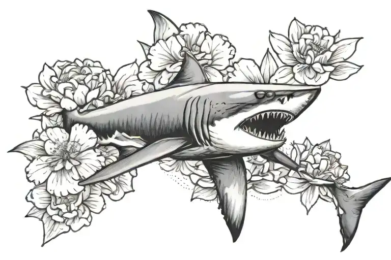 White Shark And Peony Orchid