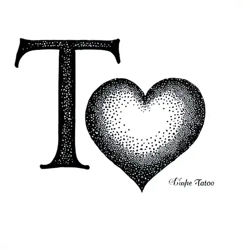 T Initial With Heart