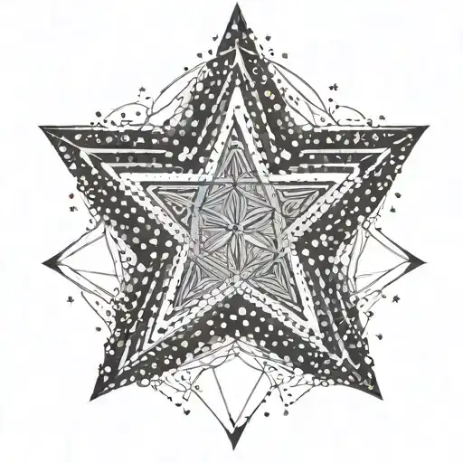 Seven Pointed Start Straight Line