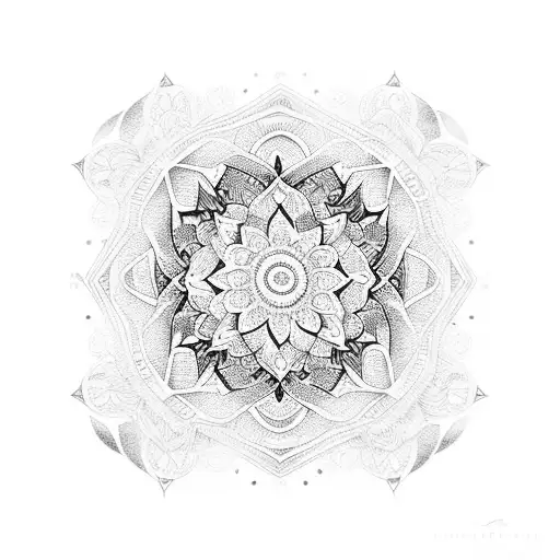 An Intricate Dotwork Mandala Featuring Jack Johnson's Iconic Album Cover