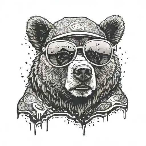 Papa Bear Chilling At The Beach With Sunglasses