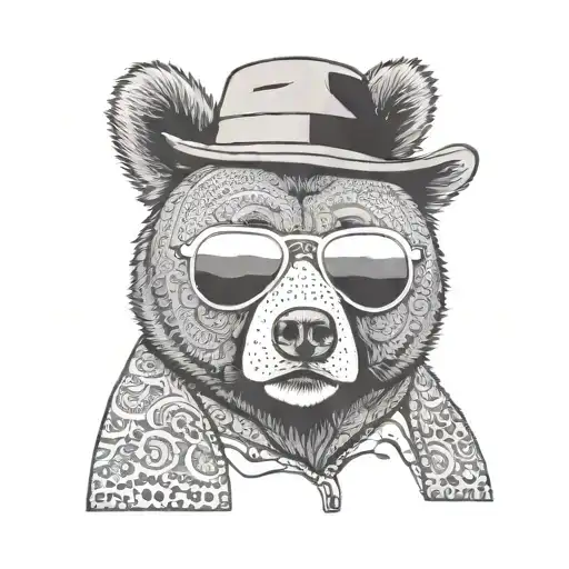 Papa Bear Chilling At The Beach With Sunglasses