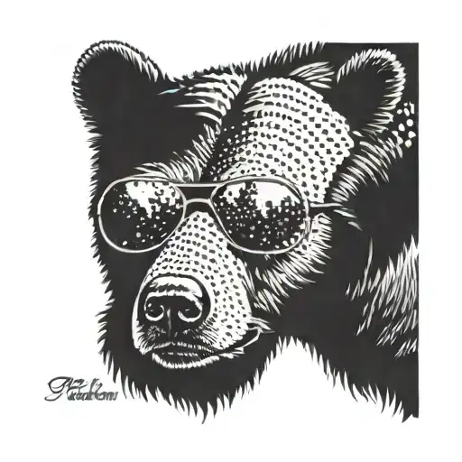 Papa Bear Chilling At The Beach With Sunglasses