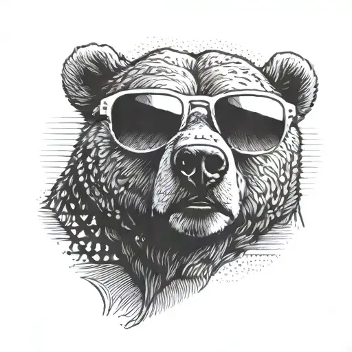 Papa Bear Chilling At The Beach With Sunglasses