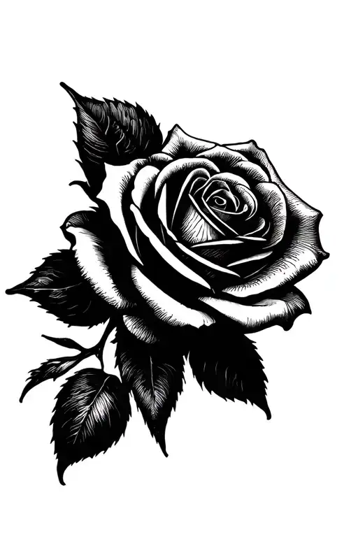 Simple Rose Tattoo Design