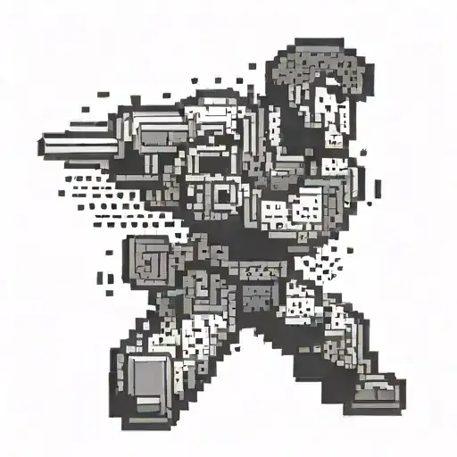 A Pixel Art Representation Of A Fighter In A Classic Video Game Style