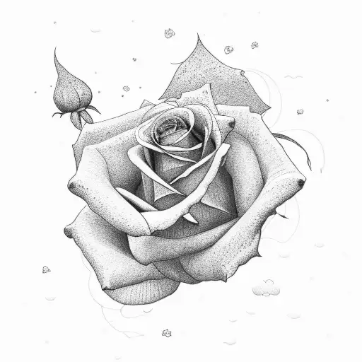 A Rose Bouquet Floating In A Cloud-filled Sky