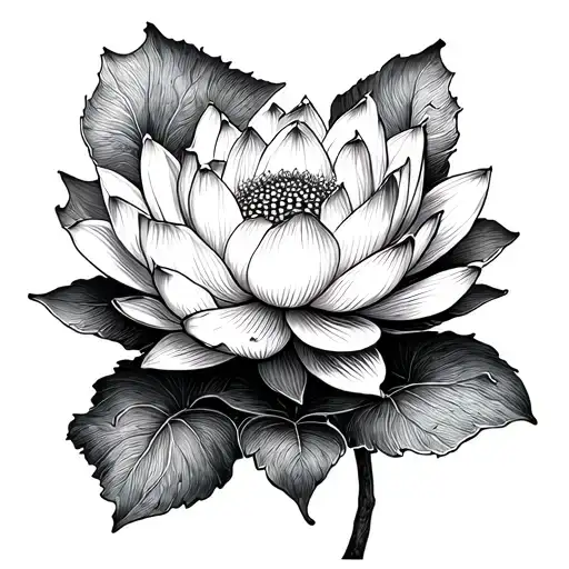 White Lotus Flower Blooming