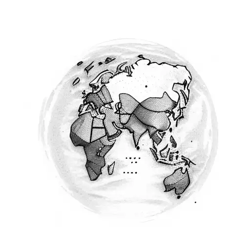 Sketch Me A Black And White Round World Map With Armenia Collared Red Blue Orange